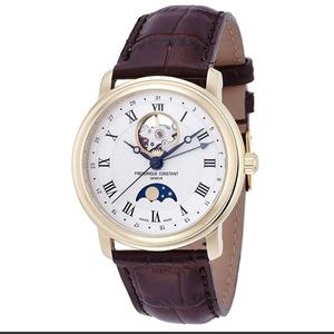 Frederique Constant Mens Gold Moonphase Watch